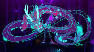 Neon Dragon Graffiti Art Wallpaper