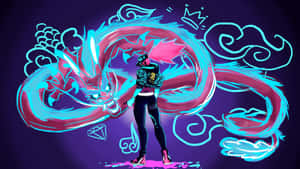 Neon Dragon Graffiti Artist Wallpaper