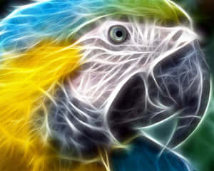 Neon Effect Parrot Portrait Wallpaper