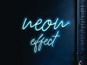 Neon Effect Text Wall Art Wallpaper