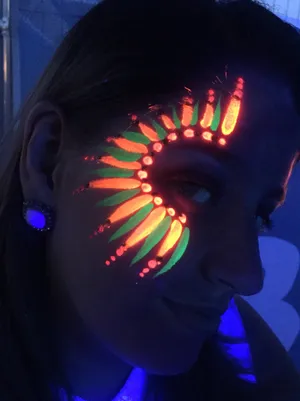 Neon_ Face_ Paint_ Under_ Black_ Light Wallpaper