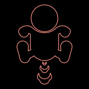 Neon Farting Figure Art Wallpaper