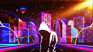 Neon Future Cityscape Wallpaper
