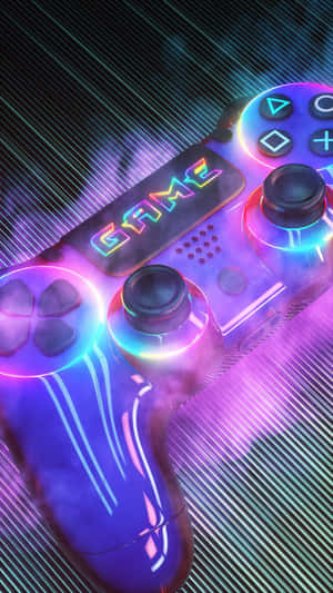 Neon Gaming Controller Vibes.jpg Wallpaper