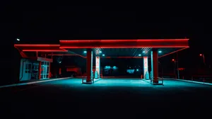Neon Gas Station Wallpaper