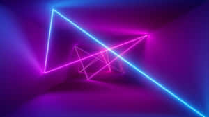 Neon Geometric Light Tunnel Wallpaper