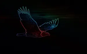 Neon Glow Eaglein Flight Wallpaper