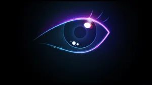 Neon Glow Eye Abstract Wallpaper