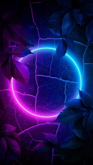 Neon Glow Nature Fusion Wallpaper