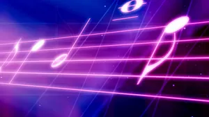 Neon Glow Of Music Wallpaper