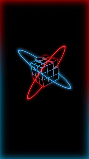 Neon Glow Rubiks Cube Wallpaper