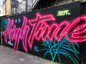 Neon Graffiti Artwork Wall Wallpaper