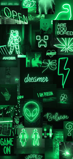 Neon Green Aesthetic Desktop 1183 X 2560 Wallpaper