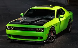 Neon Green Dodge Hellcat Wallpaper