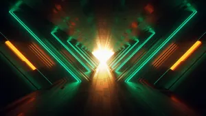 Neon Green Quadrilateral Room Wallpaper