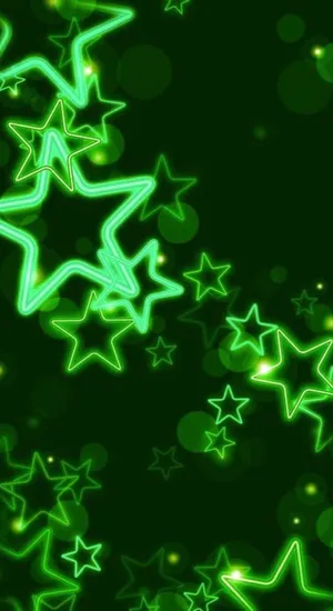 Neon Green Star Glow Wallpaper