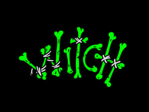 Neon Green Witch Bones Text Wallpaper