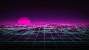 Neon_ Grid_ Landscape Wallpaper