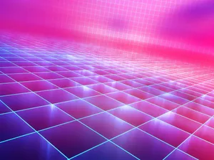 Neon_ Grid_ Landscape Wallpaper