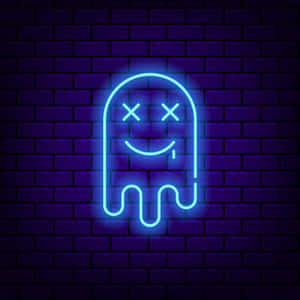 Neon Halloween Ghost Sign Wallpaper
