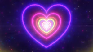 Neon Heart Glow Y2 K Aesthetic.jpg Wallpaper