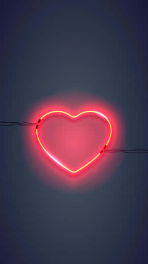 Neon Heart Light Aesthetic Wallpaper