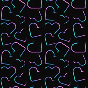 Neon_ Hearts_ Pattern_ Black_ Background Wallpaper