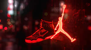 Neon Jordan23 Logo Night Wallpaper