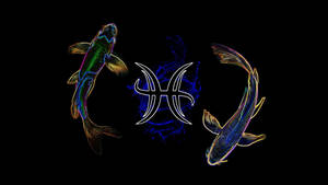 Neon Koi Fish Pisces Symbol Wallpaper