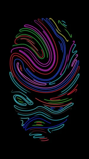 Neon Light Fingerprint Iphone Live Wallpaper