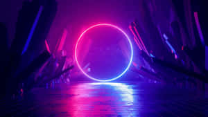 Neon Light In The Dark, 3d Illustration Wallpaper