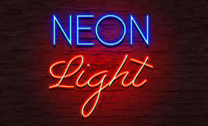 Neon Light Signon Brick Wall Wallpaper