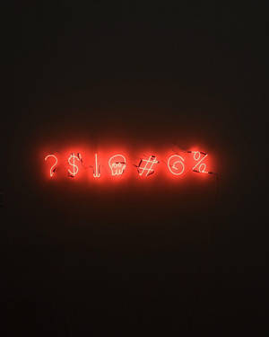 Neon Light Symbols Red Aesthetic Iphone Wallpaper