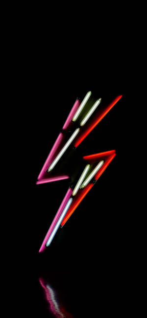 Neon Light Thunder Aesthetic Iphone 11 Wallpaper