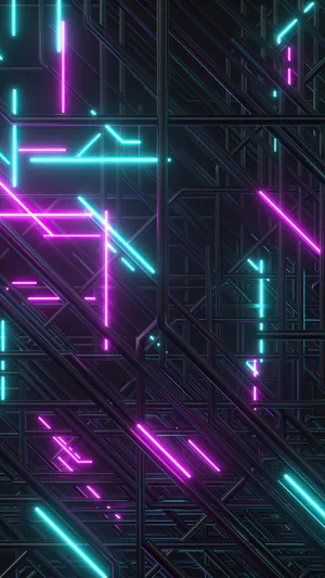 Neon Lights Abstracti Phone Wallpaper Wallpaper