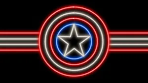 Neon Lights Of Captain America Shield Wallpaper