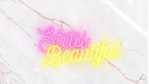 Neon Lights On White Marble Background Wallpaper