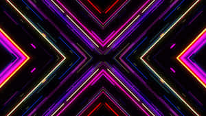 Neon Lights Symmetry Abstract Wallpaper