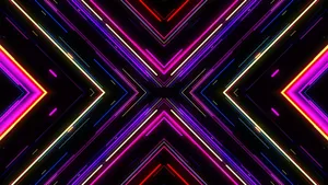 Neon Lights Symmetry Abstract Wallpaper