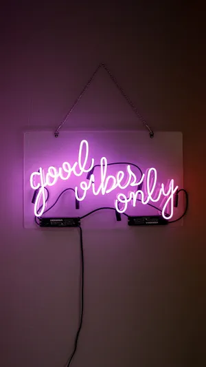 Neon Lights Typography Art Wallpaper