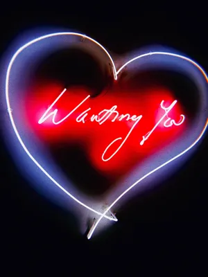 Neon Lights Waiting You Aesthetic Valentine's Day Wallpaper