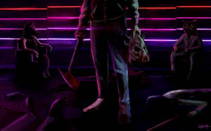 Neon Lines From Hotline Miami Wallpaper