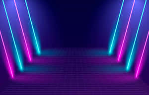 Neon Lit Retro Virtual Reality Backdrop Wallpaper