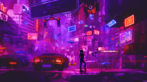 Neon Los Angeles Futuristic Cityscape Wallpaper