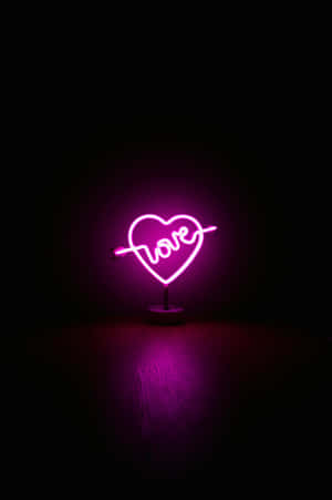 Neon Love Signin Darkness Wallpaper