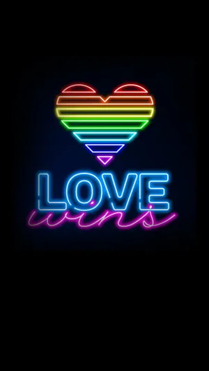Neon Love Wins Sign Lgbt Phone Wallpaper