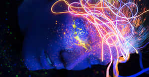 Neon_ Makeup_ Under_ Black_ Light Wallpaper