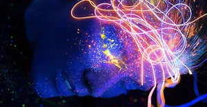 Neon_ Makeup_ Under_ Black_ Light Wallpaper