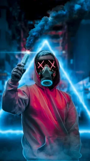 Neon Mask 1440 X 2560 Wallpaper