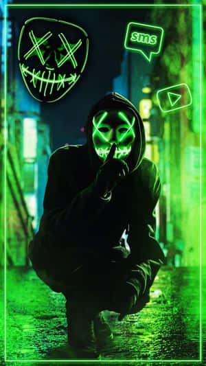 Neon Mask 720 X 1280 Wallpaper